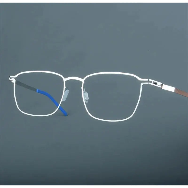 Bobbie 185342 Unisex Screwless Full Rim Square Stainless Steel Frames FuzWeb