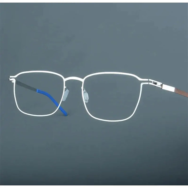 Bobbie 185342 Unisex Screwless Full Rim Square Stainless Steel Frames FuzWeb
