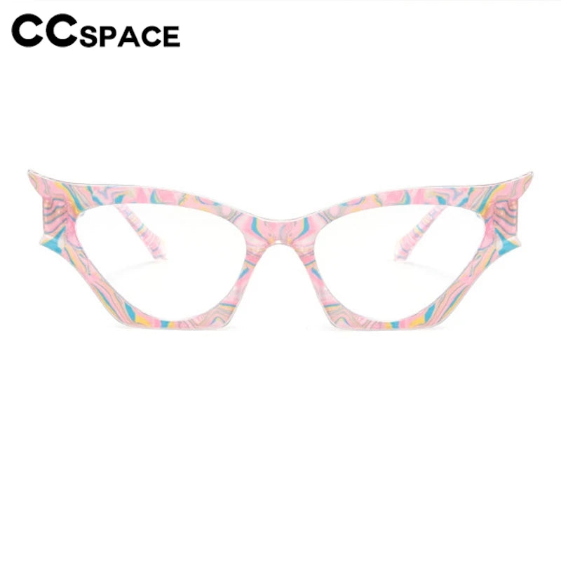 CCspace Women's Full Rim Oval Cat Eye Polycarbonate Eyeglasses 300887 Full Rim CCSpace   