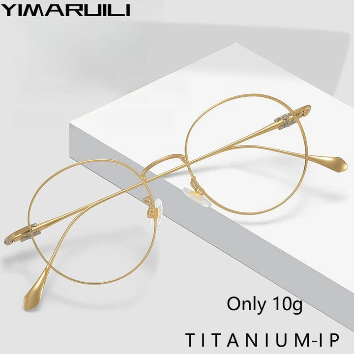 Yimaruili Full Rim Small Round Titanium Alloy Eyeglasses 115112 Full Rim Yimaruili Eyeglasses   