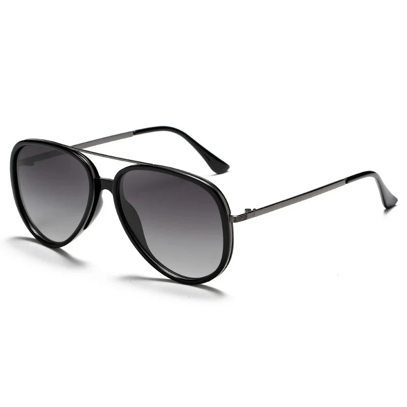 Yimaruili Unisex Full Rim Oval Double Bridge Alloy Sunglasses 28481