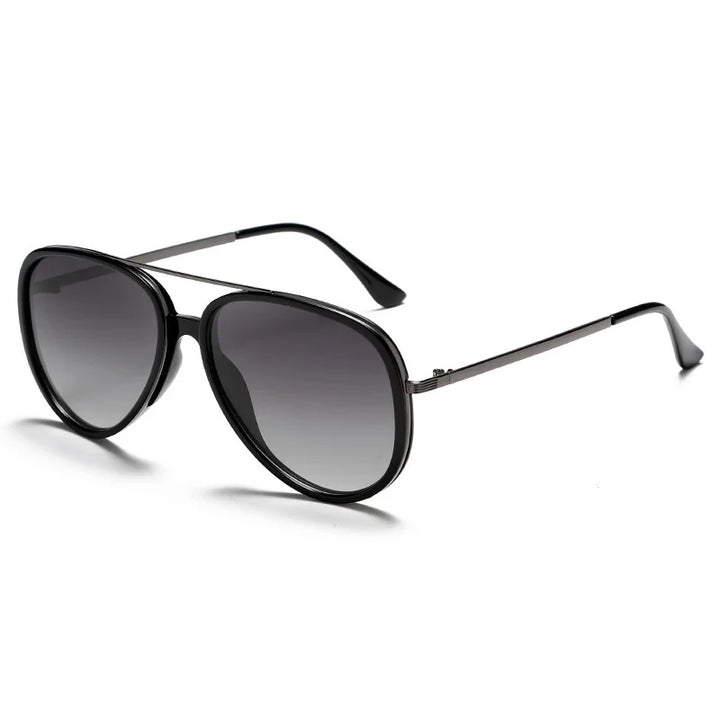 Yimaruili Unisex Full Rim Oval Double Bridge Alloy Sunglasses 28481