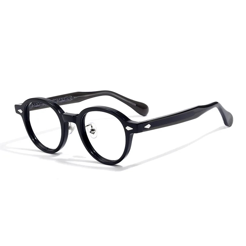 Black Mask Women's Full Rim Round Acetate Eyeglasses 23068