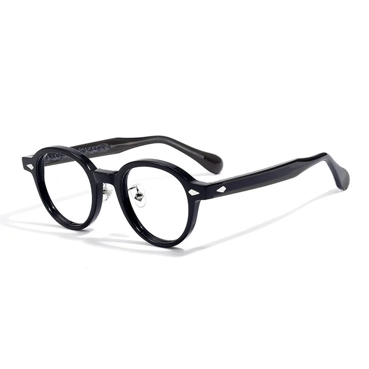 Black Mask Women's Full Rim Round Acetate Eyeglasses 23068