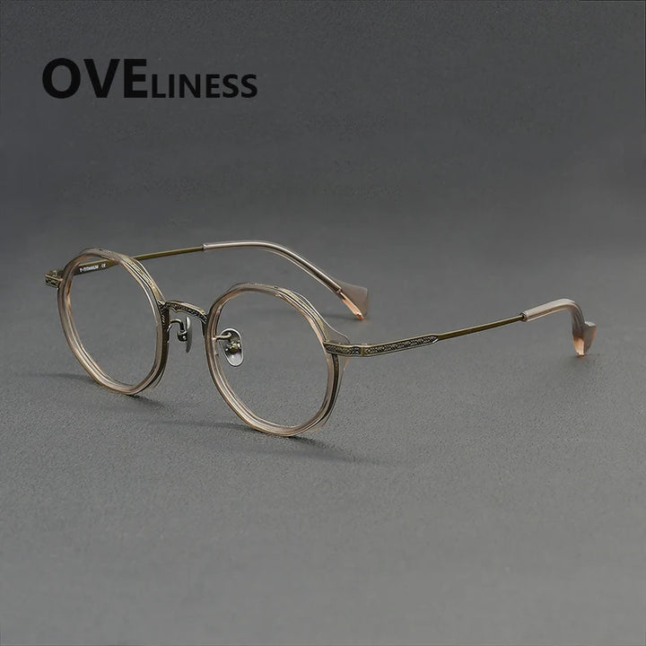 Oveliness Women's Full Rim Round Titanium Acetate Eyeglasses 926007