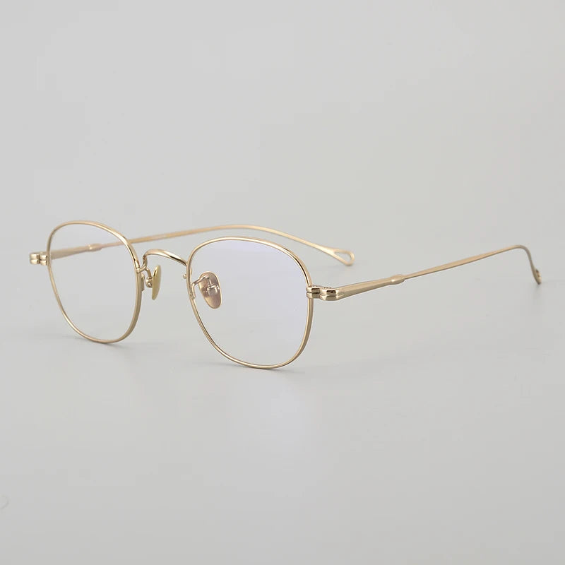 Muzz Unisex Full Rim Square Titanium Eyeglasses M007 Full Rim Muzz Gold  