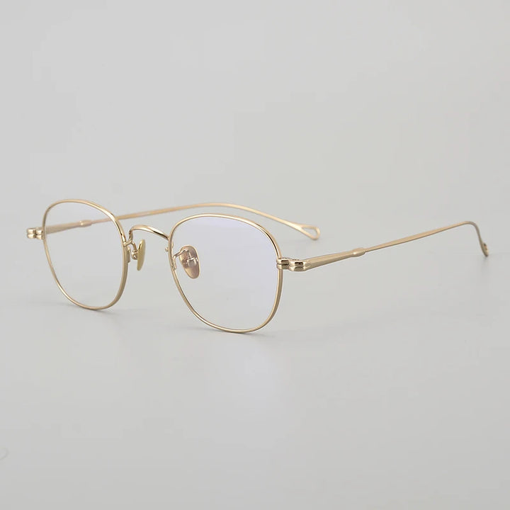 Muzz Unisex Full Rim Square Titanium Eyeglasses M007 Full Rim Muzz Gold  