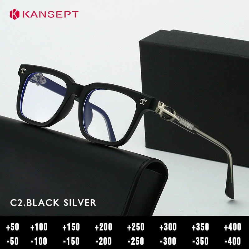 Kansept Unisex Full Rim Square Acetate Reading Glasses 25139