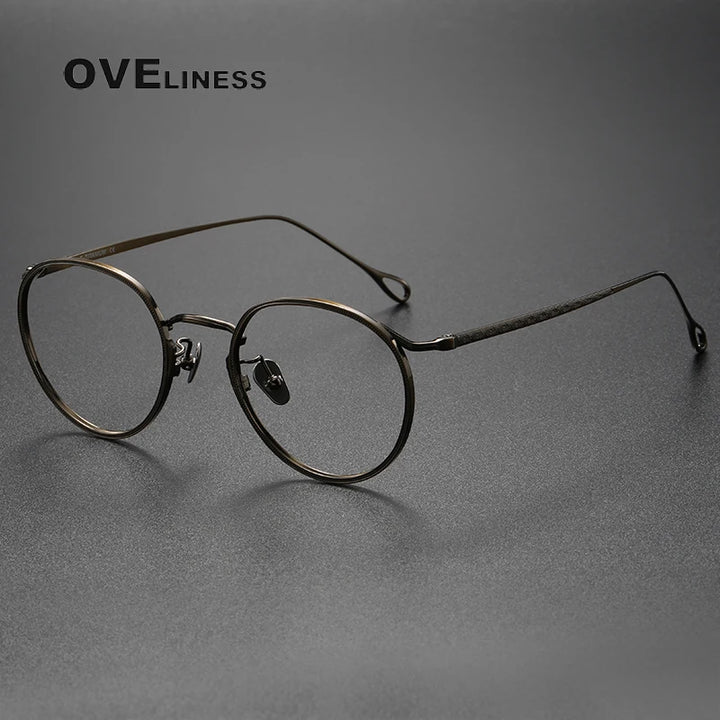 Oveliness Women's Full Rim Small Width Round Titanium Eyeglasses 153369