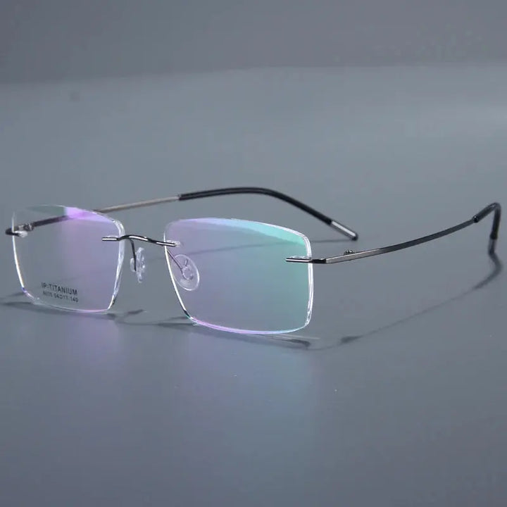 Bclear Rimless 335417 Unisex Screwless Titanium Square Frames FuzWeb