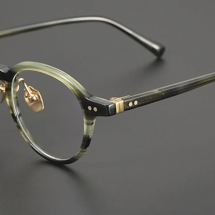 Black Mask Unisex Full Rim Round Acetate Eyeglasses BM-M2509