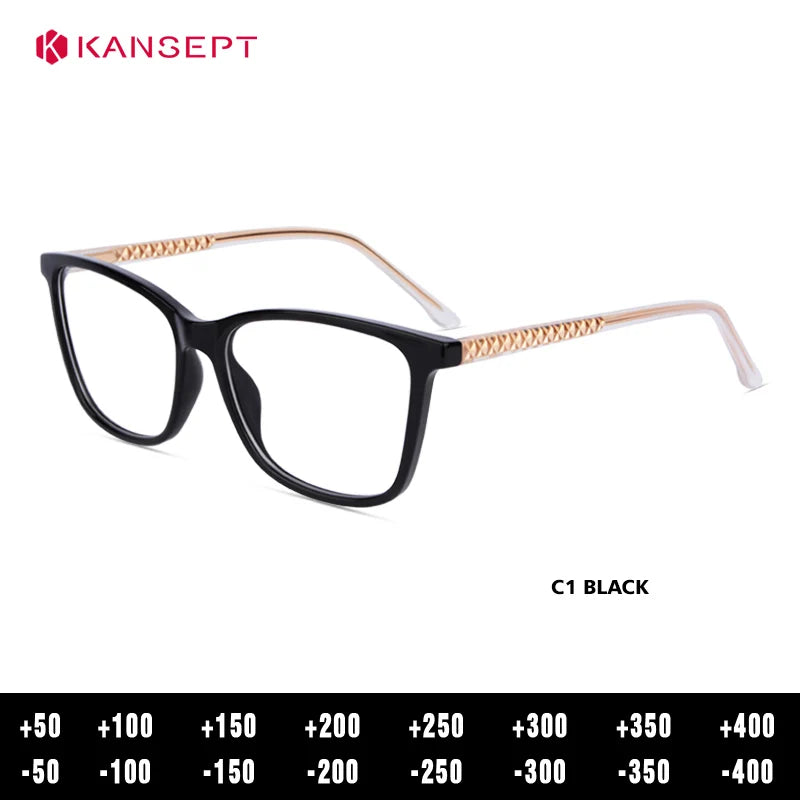 Kansept Unisex Full Rim Square Tr 90 Alloy Reading Glasses 25002