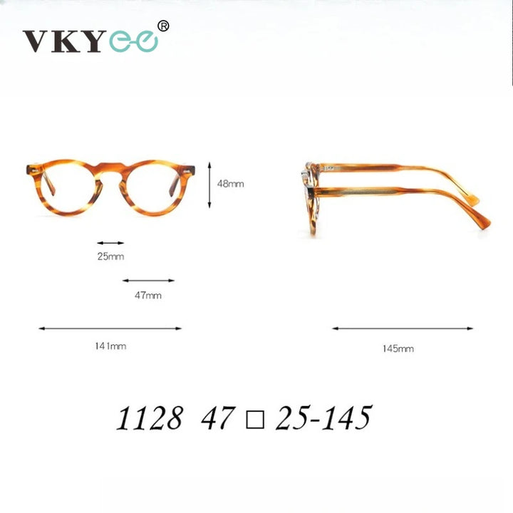 Vicky Unisex Full Rim Round Acetate Reading Glasses 633128