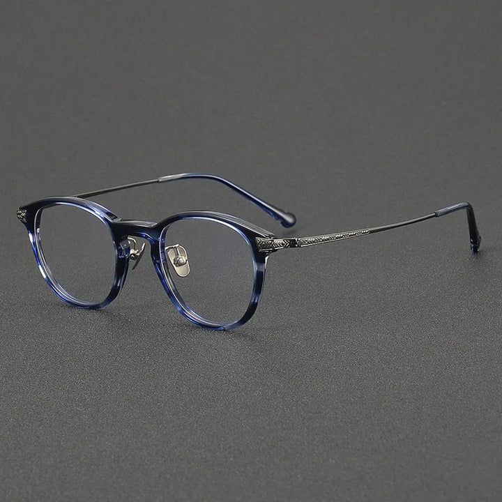 Momoja Women's Full Rim Round Titanium Acetate Eyeglasses 722401