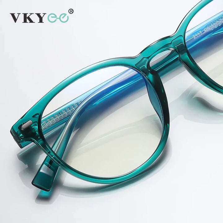 Vicky Unisex Full Rim Tr 90 Stainless Steel Round Reading Glasses 2117 Reading Glasses Vicky   