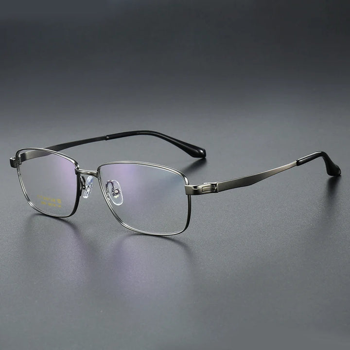 Muzz Men's Semi Rim Big Polygon Square Titanium Eyeglasses 82918