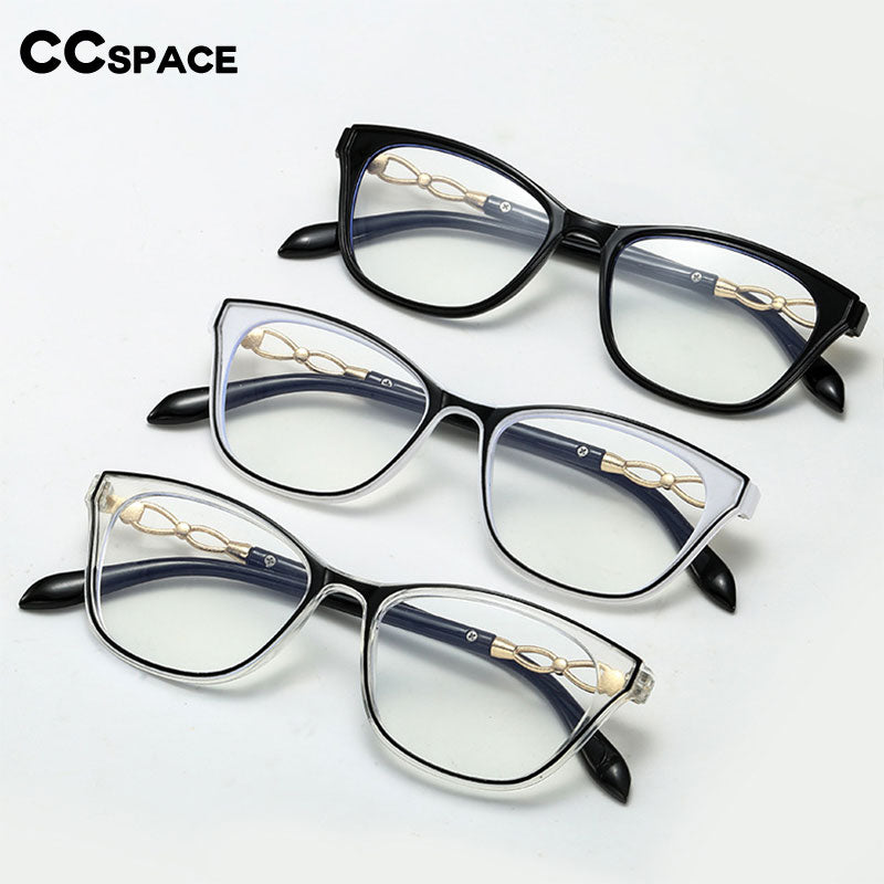 CCSpace Women's Full Rim Square Acetate Hyperopic Reading Glasses 56156 Reading Glasses CCspace   
