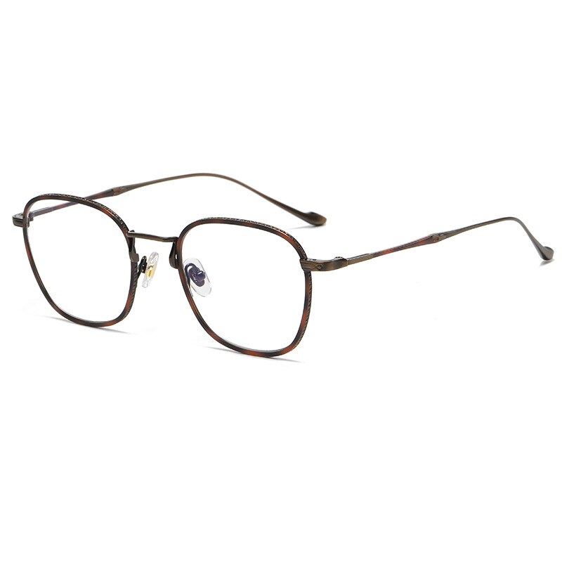 Gatenac Unisex Full Rim Square Titanium Eyeglasses Gxyj1018 Full Rim Gatenac Tortoiseshell  