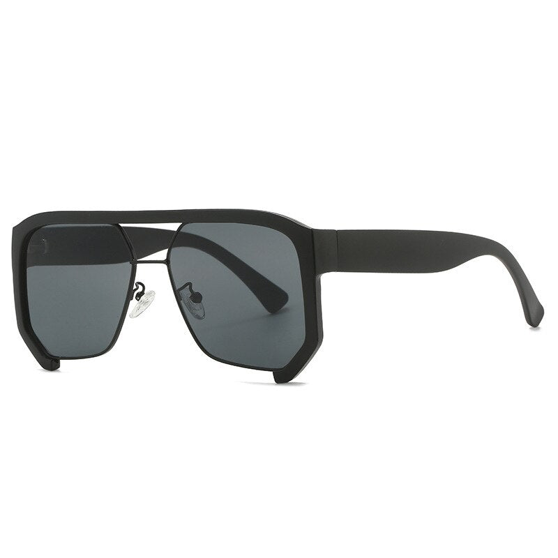 CCspace Unisex Semi Rim Square Tr 90 UV400 Sunglasses 56217 Sunglasses CCspace Sunglasses C1Black  