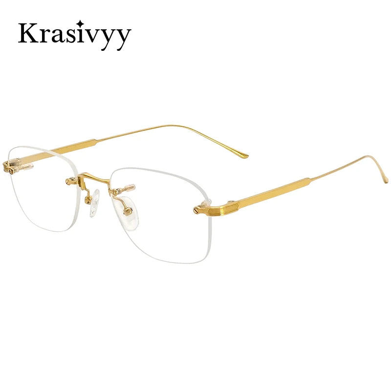 Krasivyy Unisex Rimless Oval Titanium Eyeglasses 2280 Rimless Krasivyy   