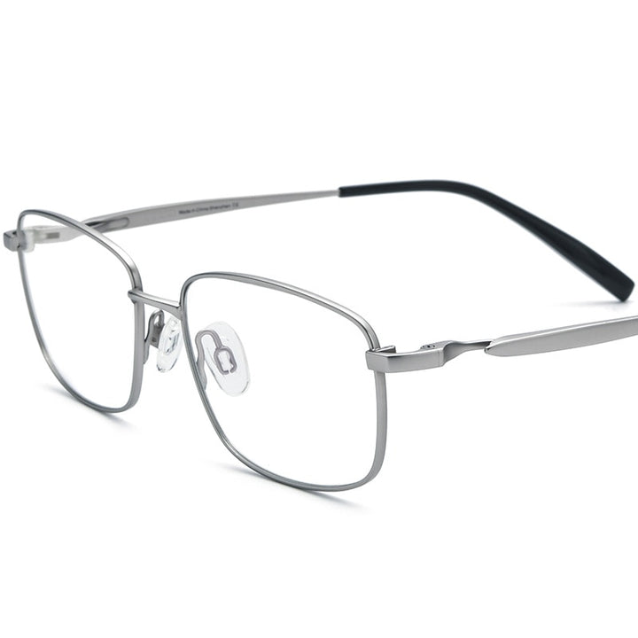 Hdcrafter Unisex Full Rim Square Tr 90 Titanium Eyeglasses 185755 Full Rim Hdcrafter Eyeglasses Silver  