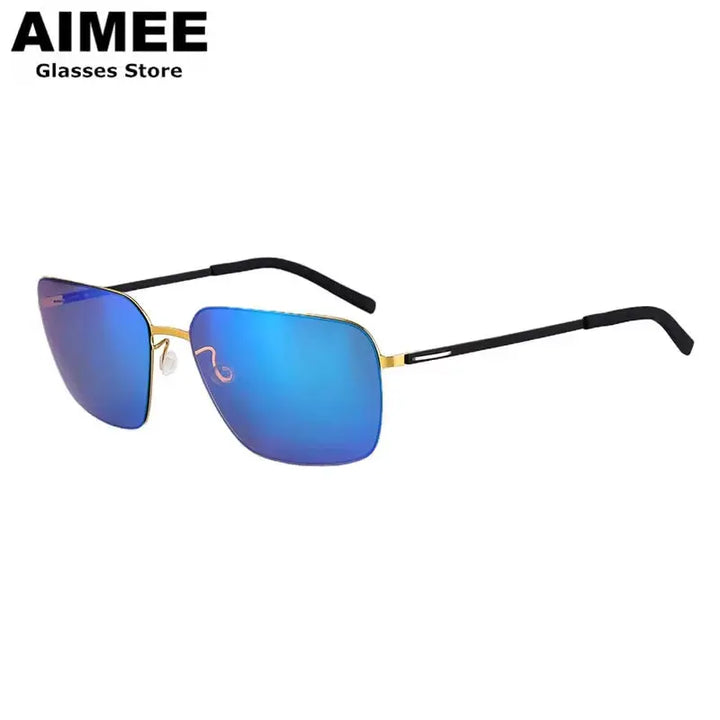 Aimee Full Rim 800200 Unisex Ultralight Pure Titanium Square Sunglasses Aimee