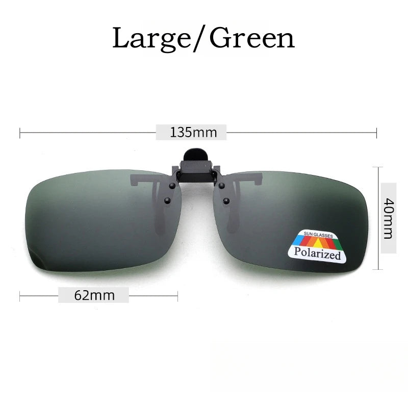 Yimaruili Unisex Square Polarized Alloy Plastic Clip On Sunglasses  FuzWeb  Large Dark Green  