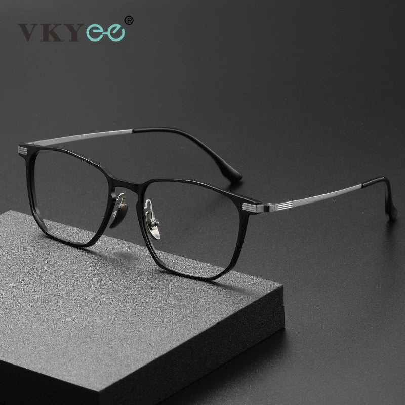 Vicky Men's Full Rim Square Aluminum Titanium Reading Glasses 4224 Reading Glasses Vicky   