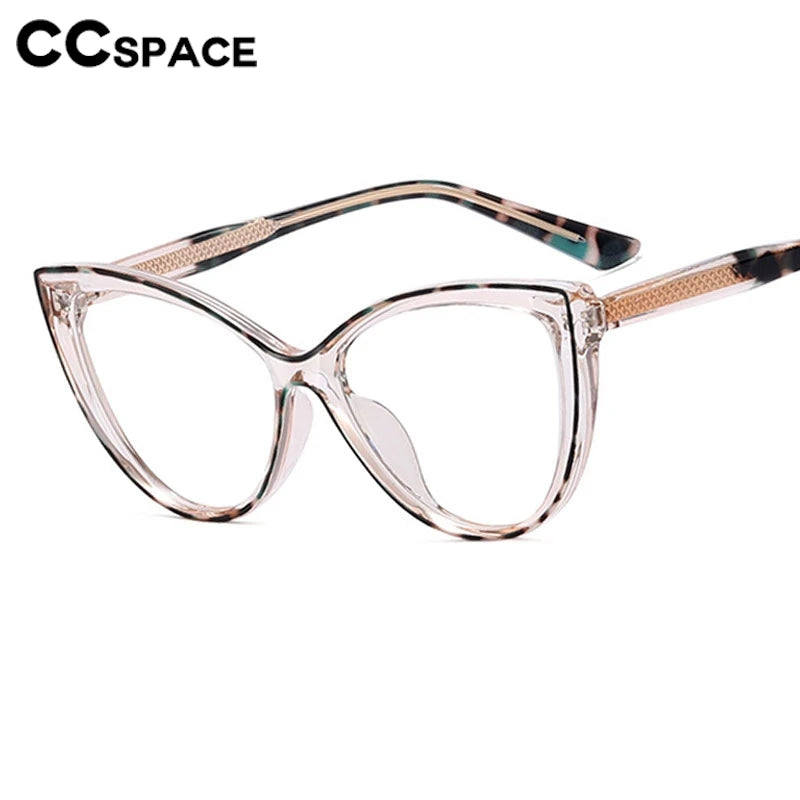 CCspace Women's Full Rim Square Cat Eye Tr 90 Titanium Eyeglasses 301560 Full Rim CCspace   