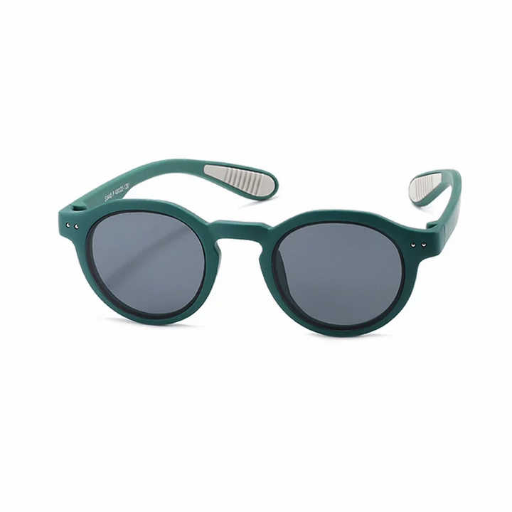 Ralferty Unisex Youth's Full Rim Round Acetate Polarized Sunglasses R843 Sunglasses Ralferty Dark Green As picture 