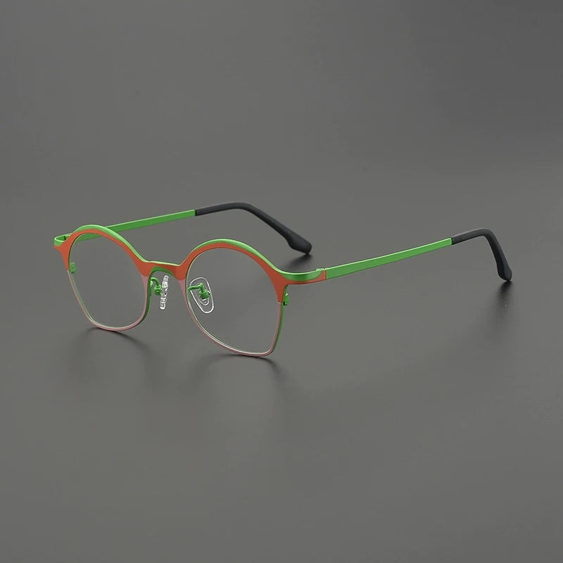 Gatenac Women's Full Rim Flat Bottom Oval Titanium Eyeglasses G85847