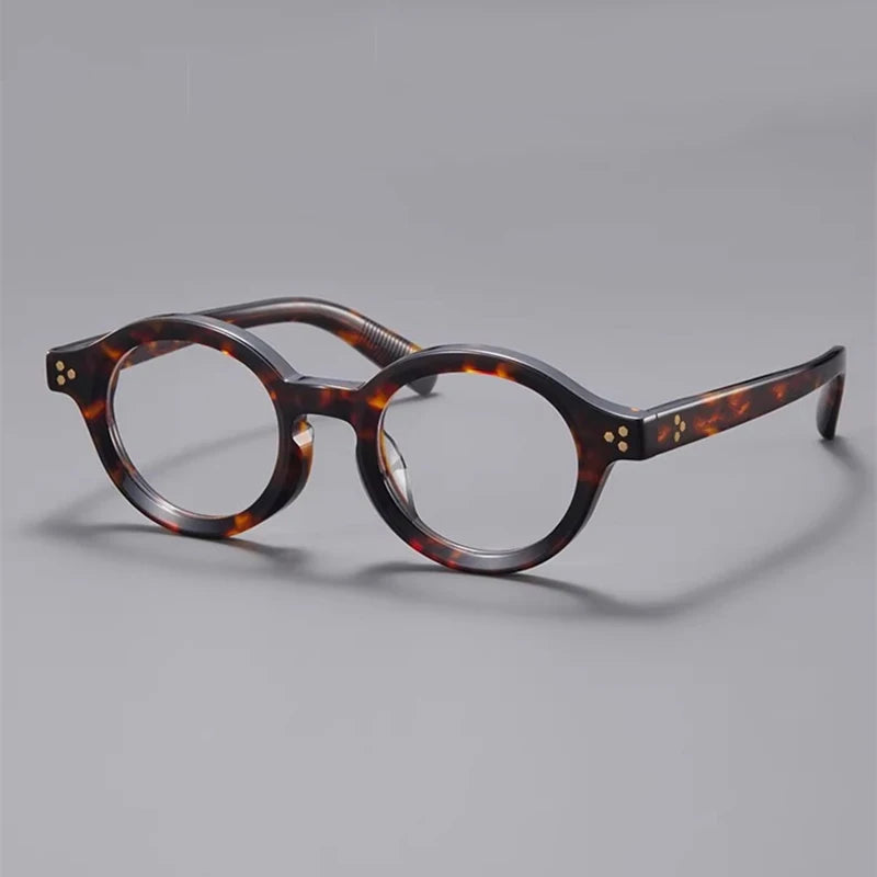 Black Mask Unisex Full Rim Round Acetate Eyeglasses Fuz 6