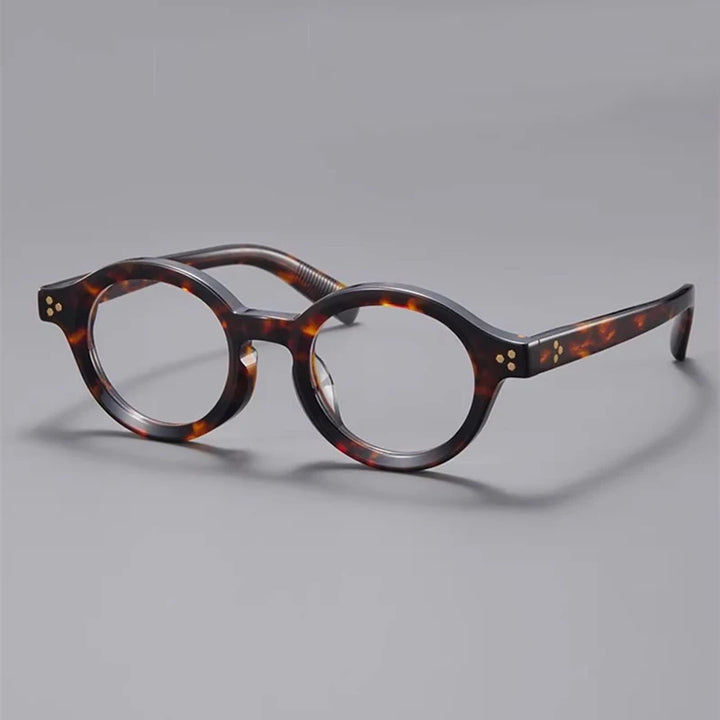 Black Mask Unisex Full Rim Round Acetate Eyeglasses Fuz 6