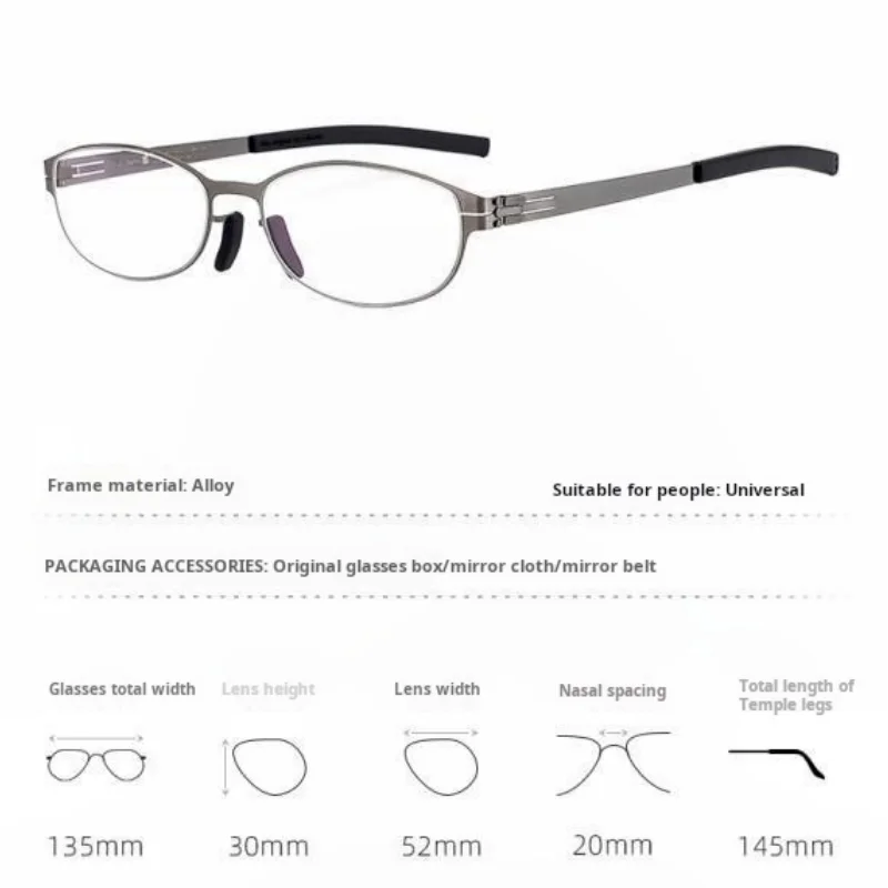 Momoja Women's Full Rim Oval Screwless Temple Alloy Eyeglasses 721007