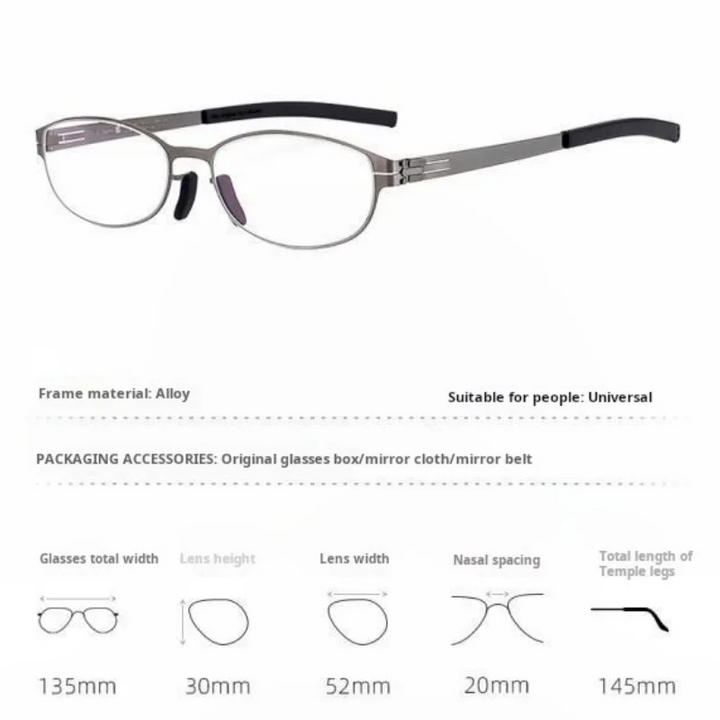 Momoja Women's Full Rim Oval Screwless Temple Alloy Eyeglasses 721007
