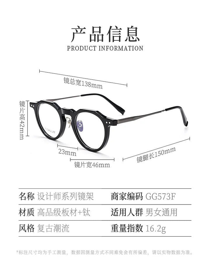 Bclear Women's  Full Rim Flat Top Round Acetate Eyeglasses 366573