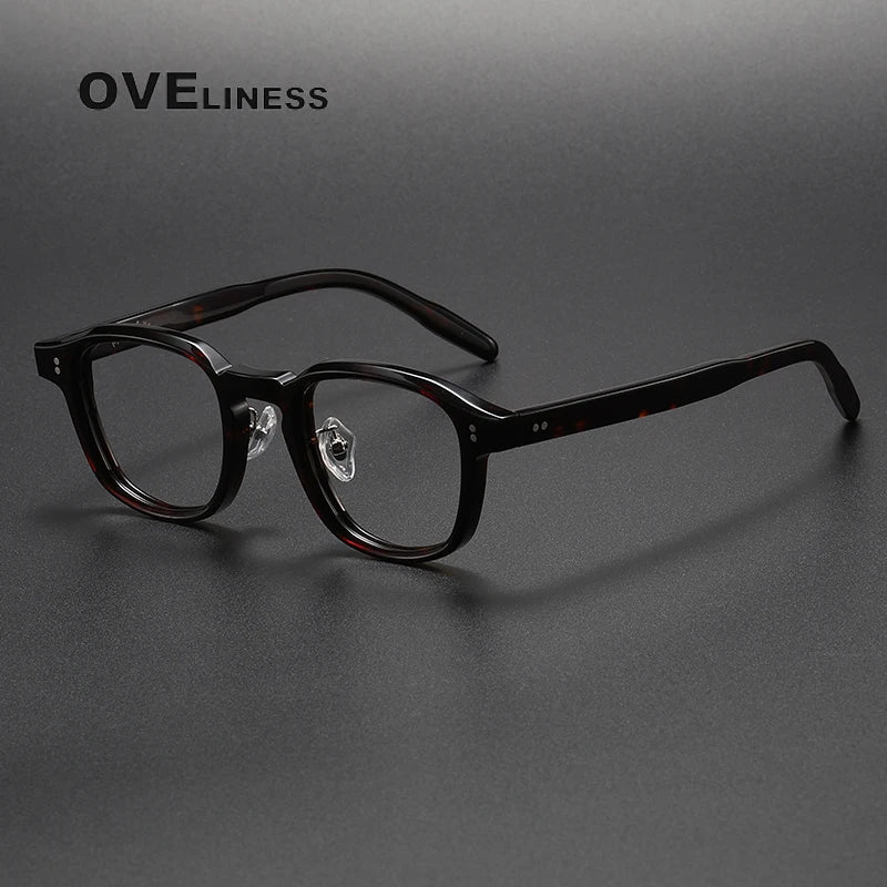 Oveliness Unisex Full Rim Square Acetate Eyeglasses V013 Full Rim Oveliness tortoise  