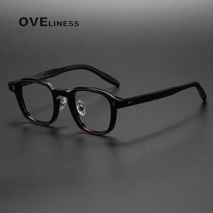 Oveliness Unisex Full Rim Square Acetate Eyeglasses V013 Full Rim Oveliness tortoise  