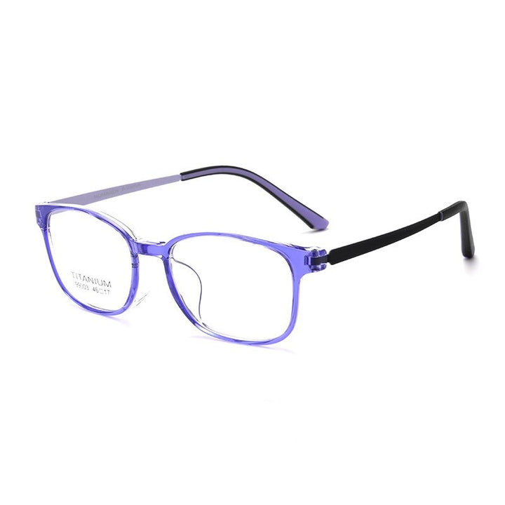 Yimaruili Unisex Youth Full Rim Square Tr 90 Titanium Eyeglasses 99903t Full Rim Yimaruili Eyeglasses Dark Blue  