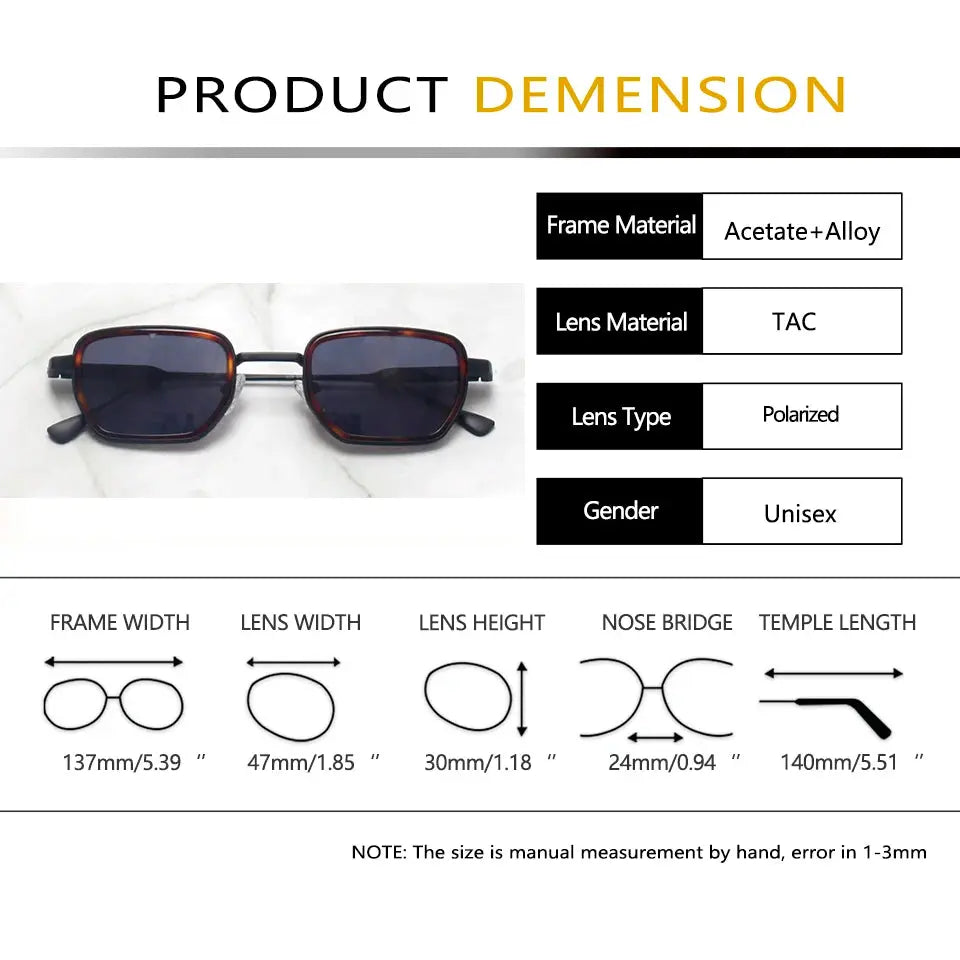 Esnbie 252051 Womens Full Rim Polygon Square Acetate Alloy Sunglasses — view 2 | Esnbie at FuzWeb