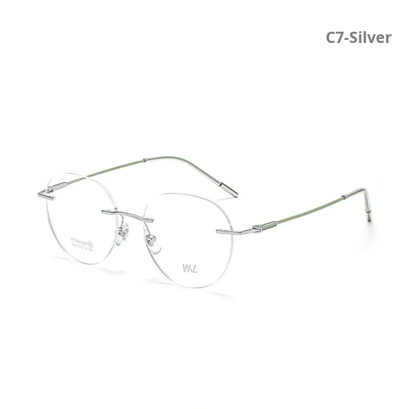 Momoja Women's Rimless Flat Top Round Titanium Eyeglasses 729302