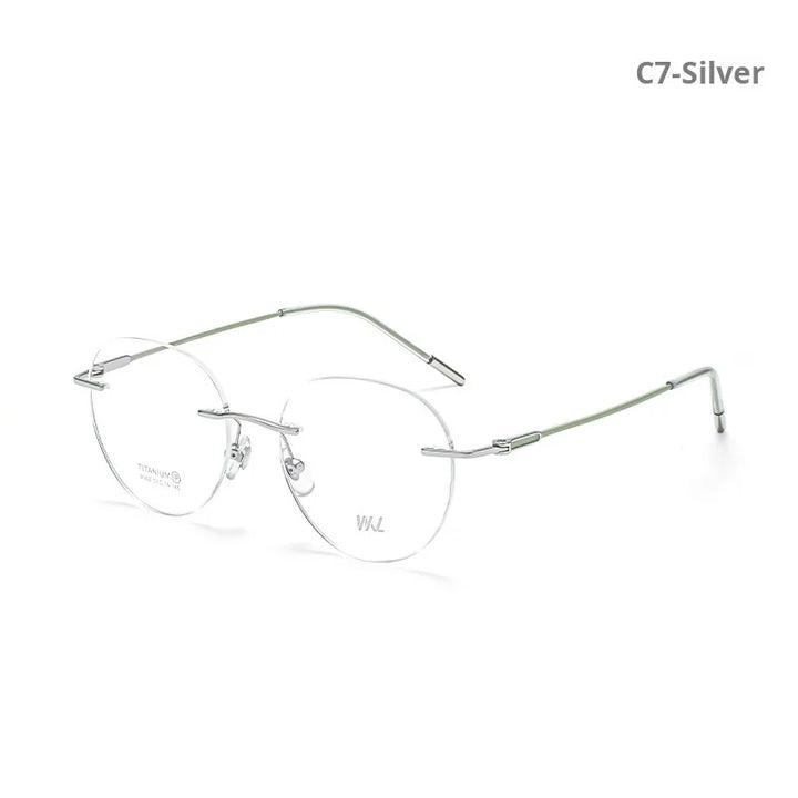 Momoja Women's Rimless Flat Top Round Titanium Eyeglasses 729302