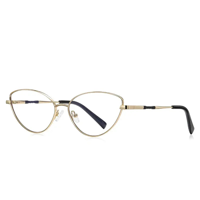 Vicky Women's Full Rim Small Cat Eye Alloy Reading Glasses 3047.