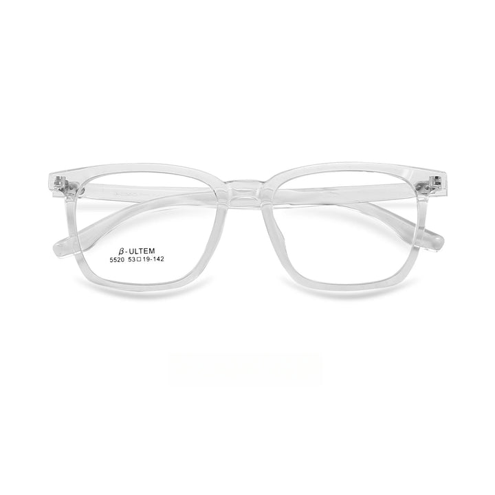 Yimaruli Unisex Full Rim Square Plastic Eyeglasses 5520 Full Rim Yimaruili Eyeglasses Transparent Gray  