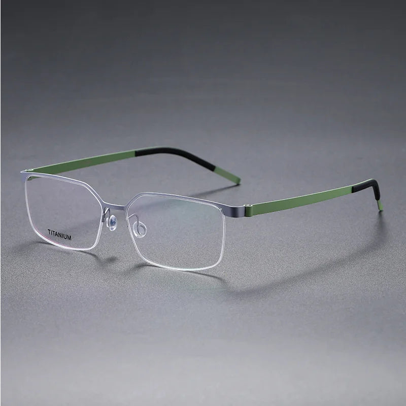 Aimee Unisex Semi Rim Square Screwless Titanium Eyeglasses 7422 Semi Rim Aimee   