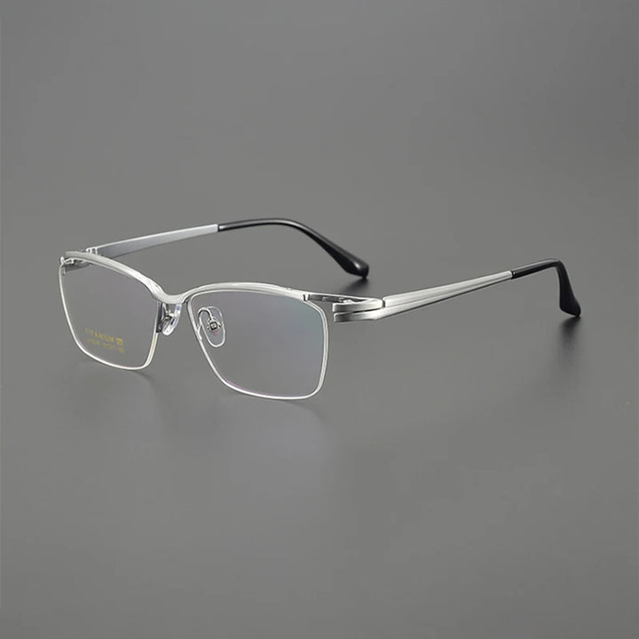 Nobler Unisex Semi Rim Large Square Titanium Eyeglasses 6205 Full Rim Nobler C4  