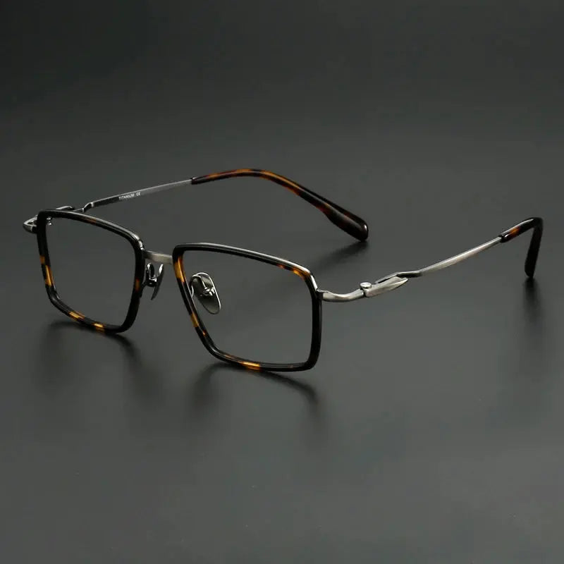 Aror Unisex Full Rim Big Square Titanium Acetate Eyeglasses 690061.