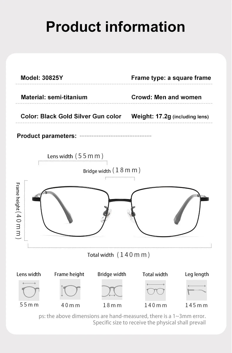 Vicky Men's Full Rim Square Alloy Reading Glasses 30825 Reading Glasses Vicky