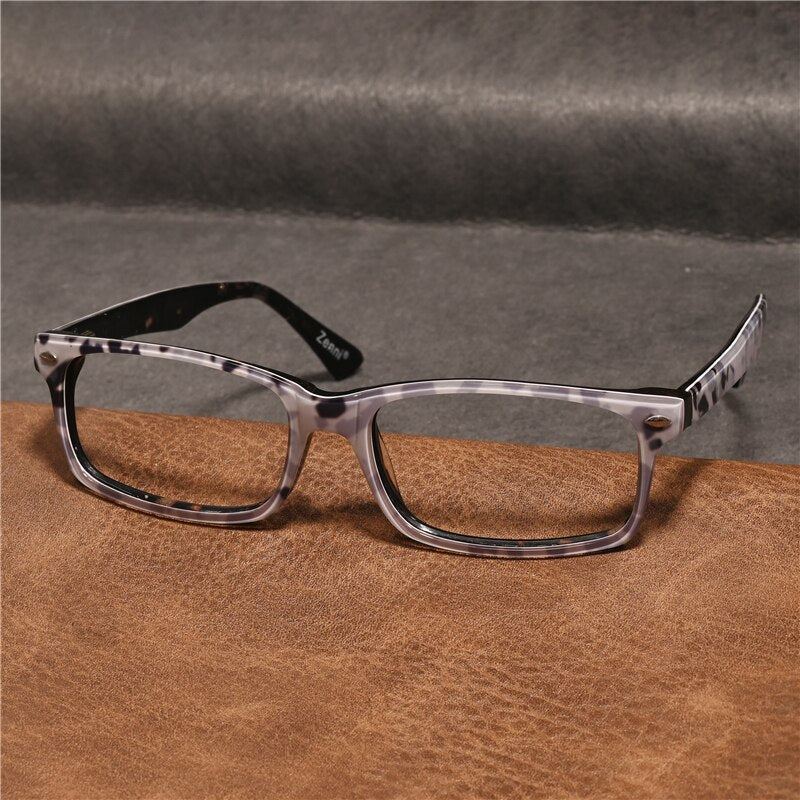 Cubojue Unisex Full Rim Square Tr 90 Titanium Presbyopic Reading Glasses 07131p Reading Glasses Cubojue   