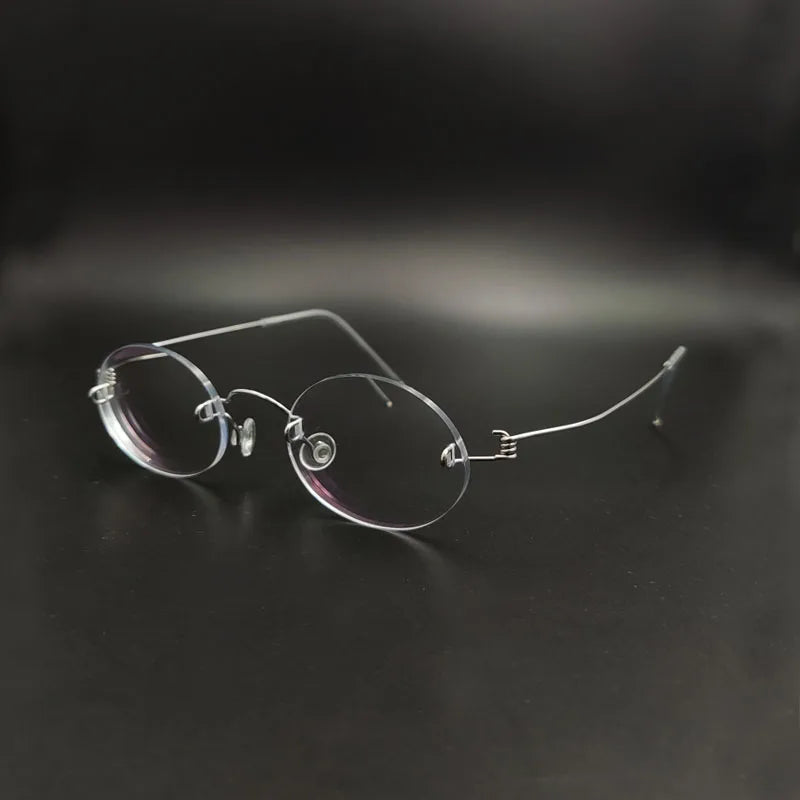 Yujo Unisex Rimless Oval Stainless Steel Custom Eyeglasses Y4233 Rimless Yujo   